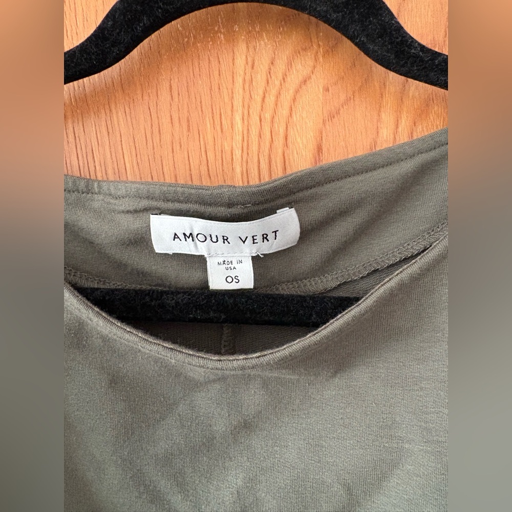 Amour Vert Vetiver Nour Fleur Reverie Terry Sweatshirt Dress OSFM - Picture 4 of 9